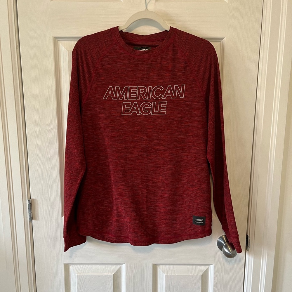 American Eagle Outfitters Maroon Flex Shirt -S